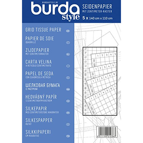 Burda Burdastyle Tissue Paper with Centimetre Grid, Blue, One Size