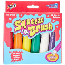 Galt Toys, Squeeze 'n Brush - 12 Classic Colours, Brush Tipped Paint Pens, Ages 3 Years Plus