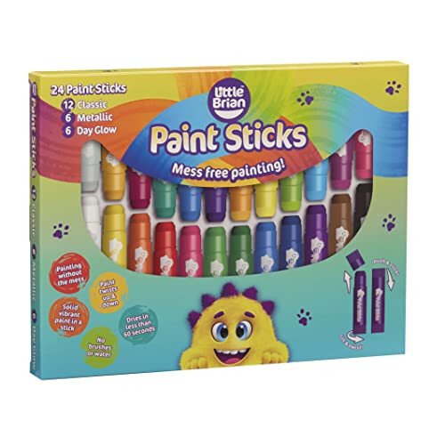 Little Brian Watercolour LBPS10CMDA24 Paint Sticks Bumper Pack, 24 Assorted, Multi