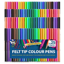 100 Felt Tips Colouring Pens for Adults & Kids | Felt Tip Pens for Children | Drawing Coloured Pens Felt Pens, Colouring Pens for Kids | Coloured