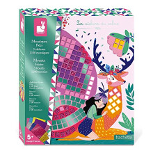 Janod J07960 Fairies Foam Mosaics Box Les Ateliers du Calme Creative Leisure Kit for Children Fine Motor Skills and Concentration Learning from 5
