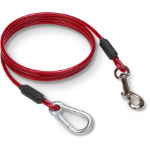 Leash Boss - 5 Foot Dog Tie Out Cable for Large Dogs - Heavy Duty Tether for Outside Dog Runner - Durable, Chew-Proof, Dog Lead for Yard, Camping, and