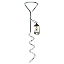 SunGrow Heavy-Duty Steel Dog Tie-Out Cable and Stake, Spiral Ground Anchor Spike with 360? Rotating Ring, Dog Tether Travel Accessories, Outdoor Yard