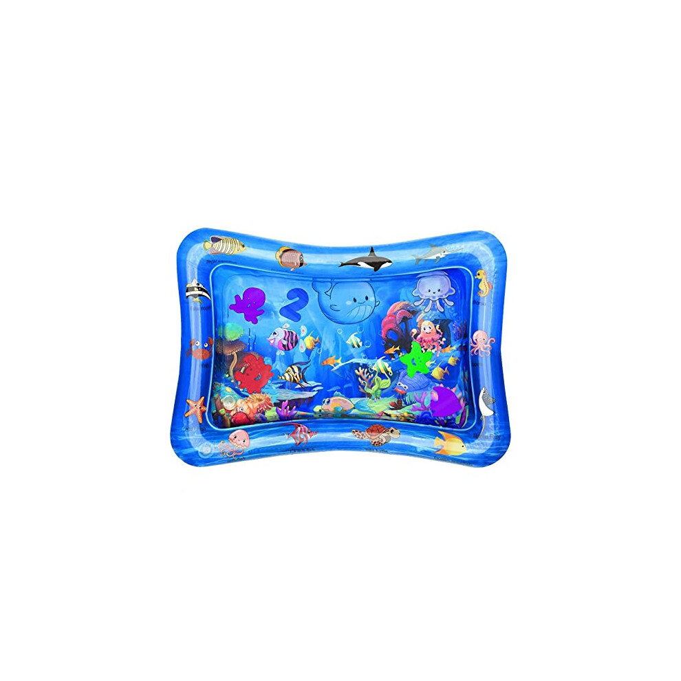 Tummy Time Mat Inflatable Water Mat Baby Playmat Sensory Toy Early Development Activity Pad For Infants & Toddlers 3 6 9 Months Newborn Girls Wendergo