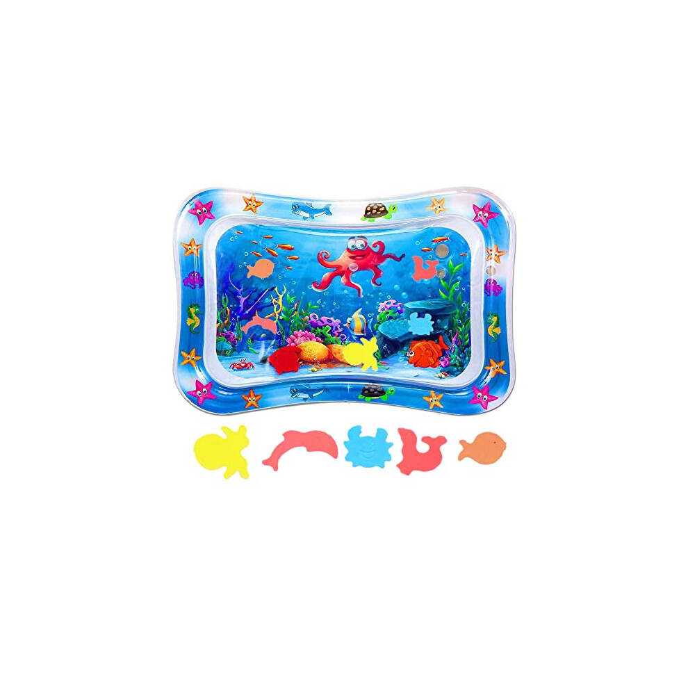 Tummy Time Mat Inflatable Water Mat Baby Playmat Sensory Toy Early Development Stimulation Growth Activity Play Centre For Infants & Toddlers Bababub