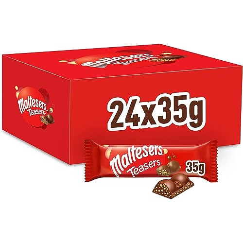 Maltesers Maltesers Teasers Chocolate Bar Bulk Box, 24 x 35g