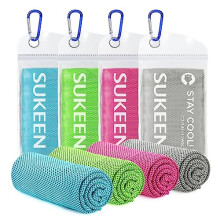 Sukeen 4 Pack Cooling Towel (40"x12"), Ice Towel, Soft Breathable Chilly Towel, Fast Drying Microfiber Cool Towel for Yoga, Pilates, Golf, Sport, Gym,