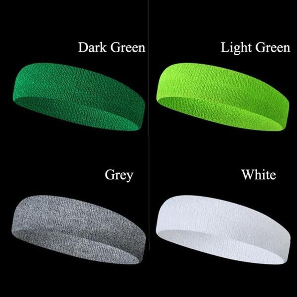 (grey) 14 Colors Cotton Women Men Sport Sweat Sweatband Headband Yoga Gym Stretch Hair Band Head Sweat Bands