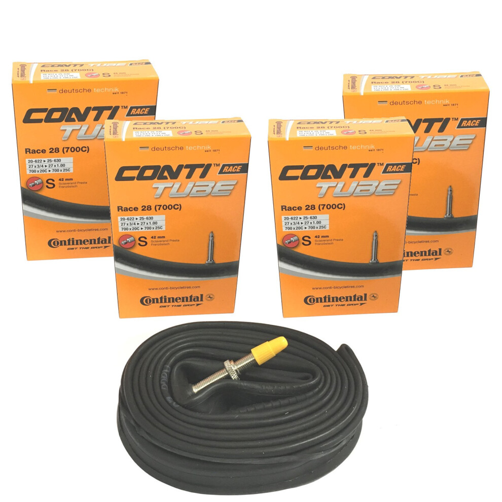 Photos - Bike Inner Tube Continental 4x Race 28 700 x 20-25c Road Bike 42mm Presta Inner Tubes,Black 181781 