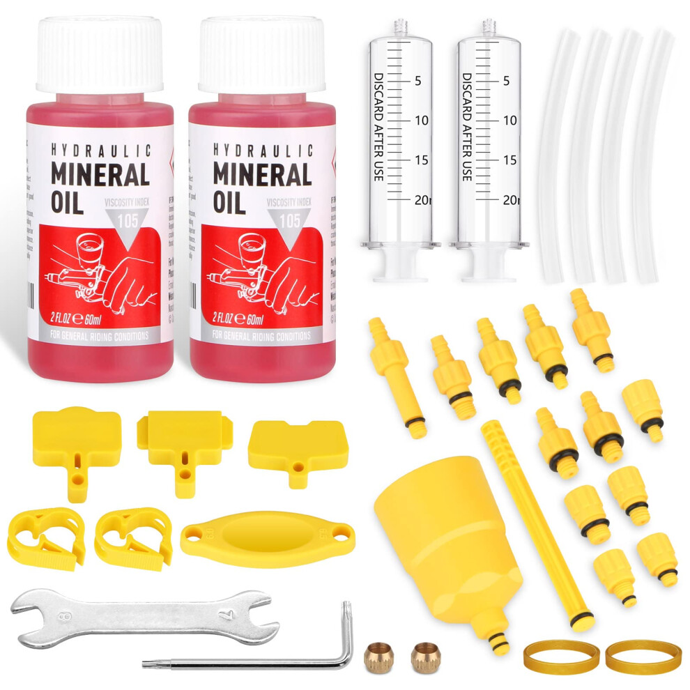 ytorgr Brake Bleed Kit with Mineral Bicycle Brake Fluid 120ml Hydraulic Disc mtb Bike Brake Bleeding kit for SHIMANO,TEKTRO, MAGURA