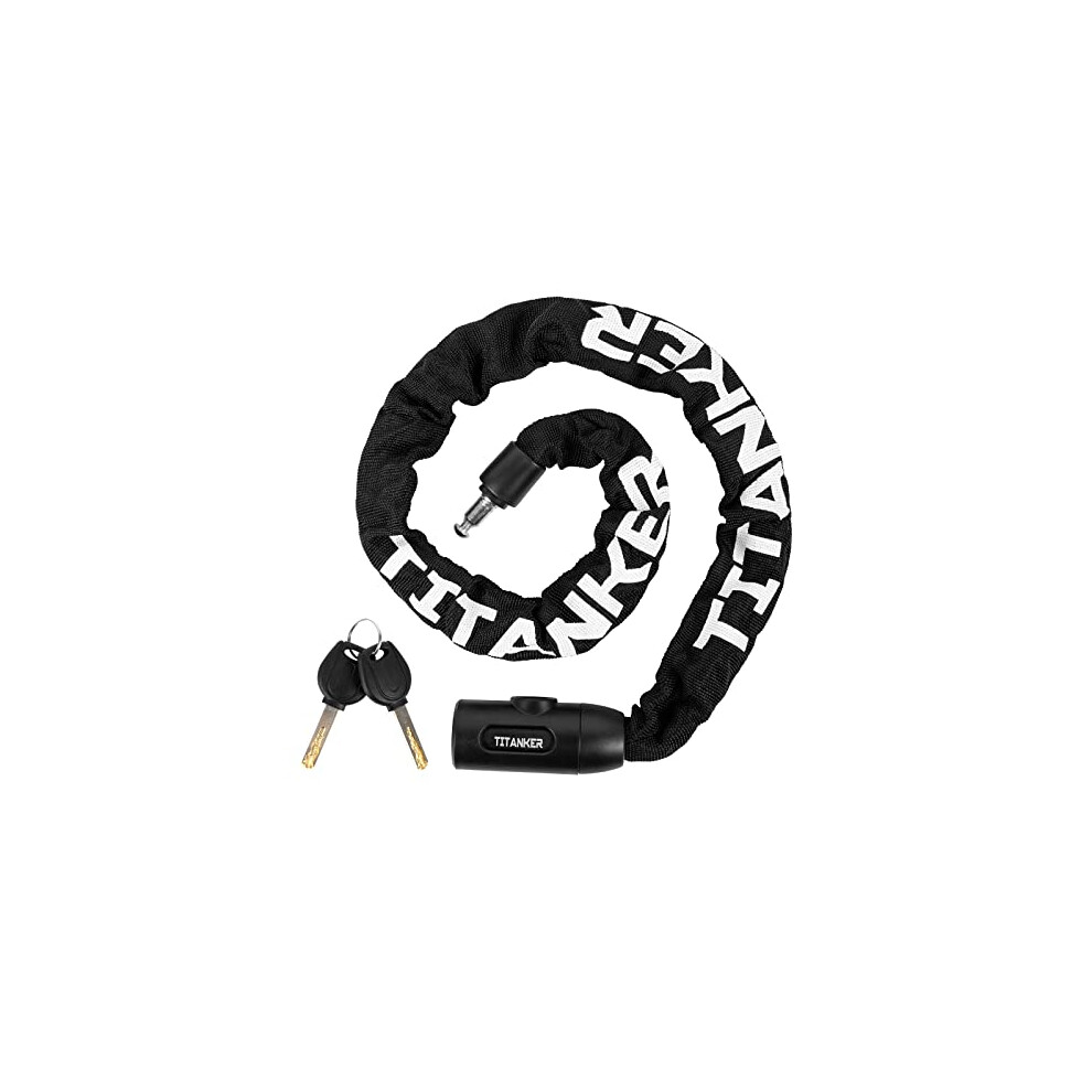 Titanker Bike Chain Lock, Heavy Duty Bicycle Lock, High Security Cycling Locks with 2 Keys, Anti-Theft Lock Chain for Bike Motorcycle, Bicycle, Door,