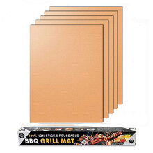 JOKBEN Copper Grill Mat, 5-Pack Heavy Duty Magic BBQ Grill Mats Non Stick, Reusable, and Easy to Clean Barbecue Grilling Accessories for Gas,