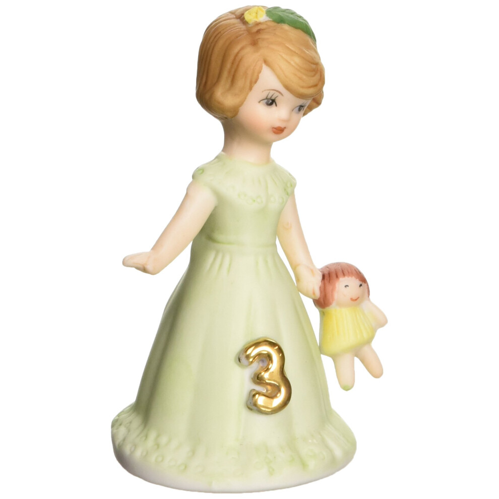 Enesco Girls Growing Up ?Brunette Age 3? Porcelain Figurine, 3.25? Size 3