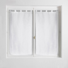 Douceur d'Int?rieur Haltona Pair of Straight Loops Linen Effect, Polyester, White, 90 x 60 cm