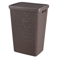 Curver Jute Woven Effect 70% Recycled Rectangular Laundry Hamper 58 Litres ? Peppercorn