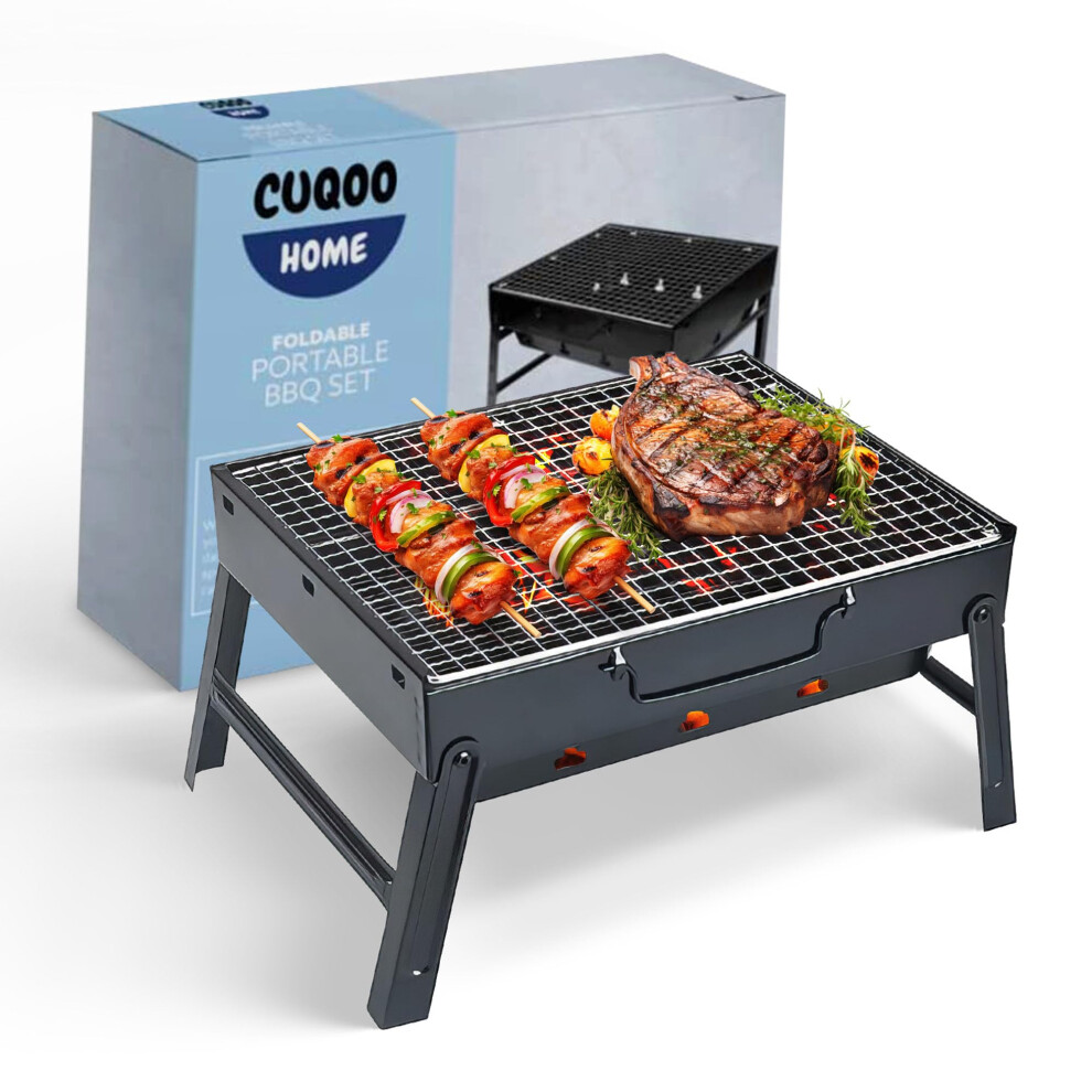 Cuqoo Easy-To-Use Portable Bbq Grill ? Foldable Barbeque Outdoor Travel | Charcoal Barbecue Perfect For Camping, Garden, Picnic Folding Camping