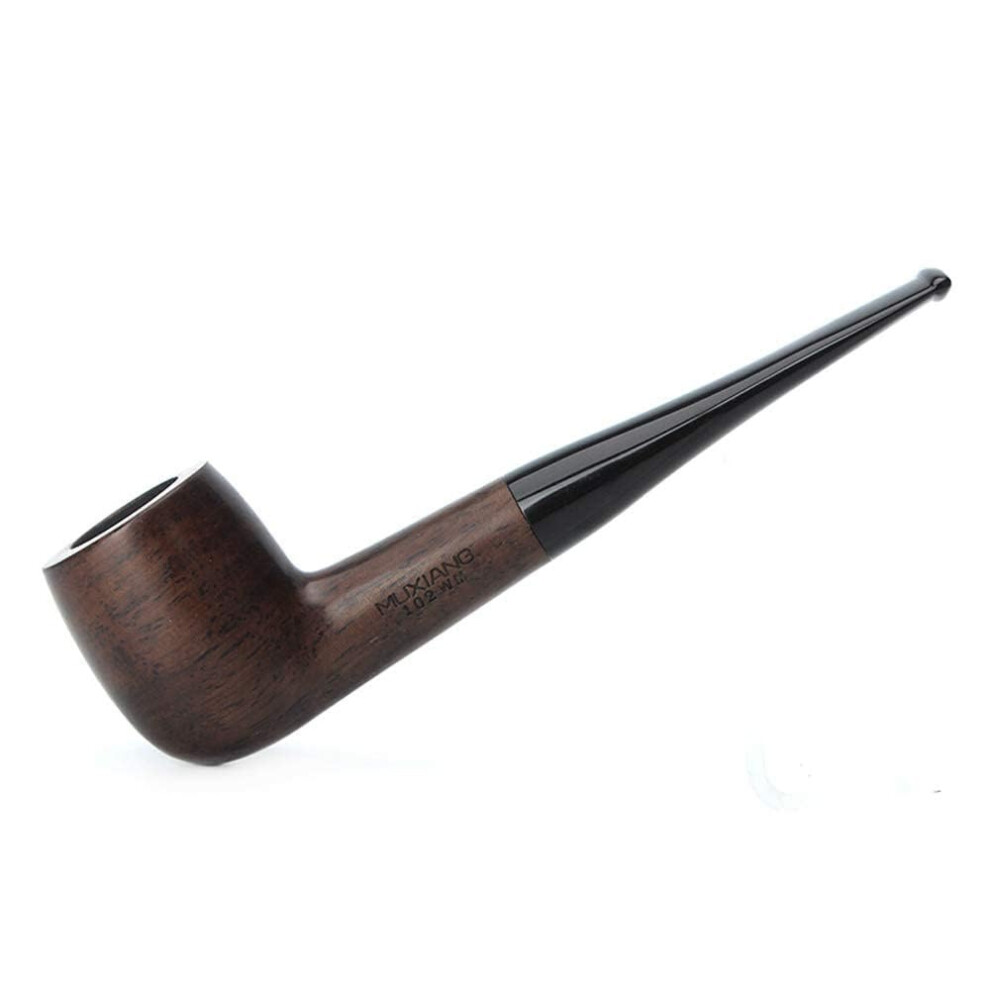 Muxiang Ebony Tobacco Handmade Smoking Pipe Straight Stems With 10 Pipe Accessories Ac0007