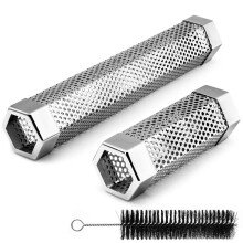 BEWAVE Pellet Smoker Tube for All Grill Electric Gas Charcoal or Smokers Hot/Cold Smoking, Free Tube Brush, 15&30 CM