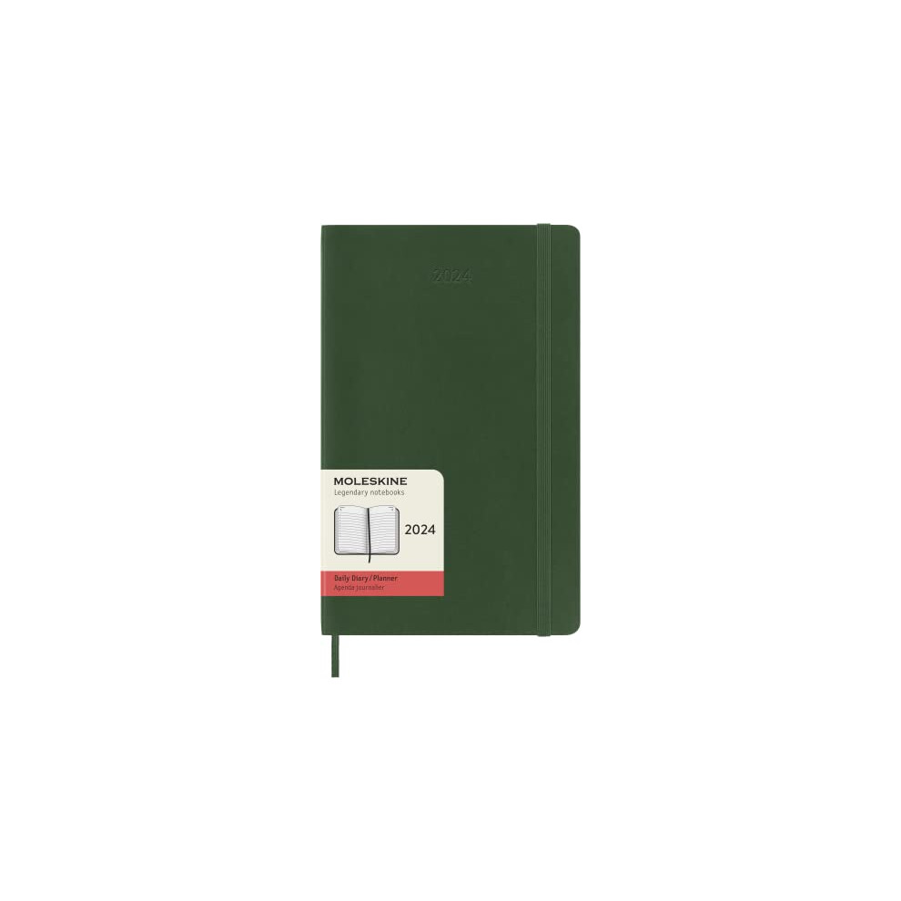 Photos - Other Office Equipment Moleskine Daily Agenda 12 Months , Agenda , Size Large 13x21, Soft Cover and Elastic Closure, Colour Myrtle Green 8. 2024