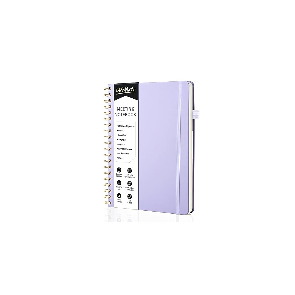 Photos - Notebook WEMATE Simplified Meeting  for Work with Action Items 200 Pages, Office Supplies for Project Planner, PU Leather Har