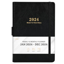 2024 Diary - Diary 2024 A5 Week to View from Jan.2024 to Dec.2024 with Calendar Stickers, 14.6 X 21 cm, A5 Premium Thicker Paper with Pen Holder,