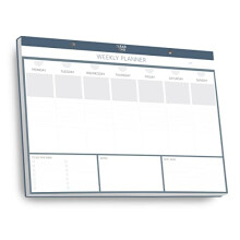 Premium Weekly Planner Desk Pad by Clear Mind Concepts? - A3 Size - Faux Leather Hard Cover - 52 Tear-Off Sheets for Enhanced Productivity