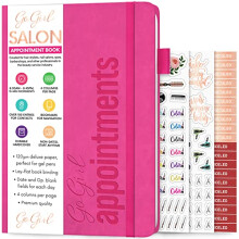 GoGirl Salon Appointment Book ? Undated Reservation Book for Beauty Salons, Spas, Hair Stylists, Estheticians & Manicurists ? Appt Booking Planner