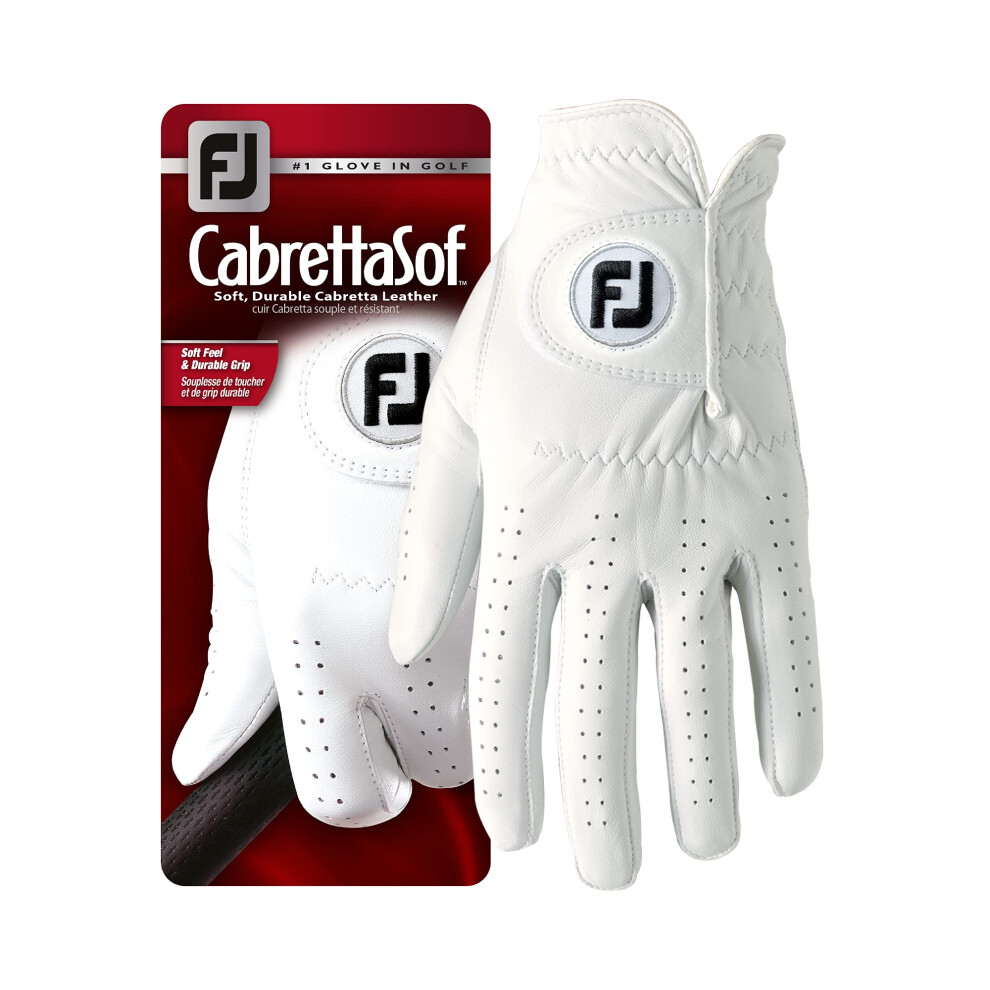 FootJoy CabrettaSof Men's Golf Glove,M, White