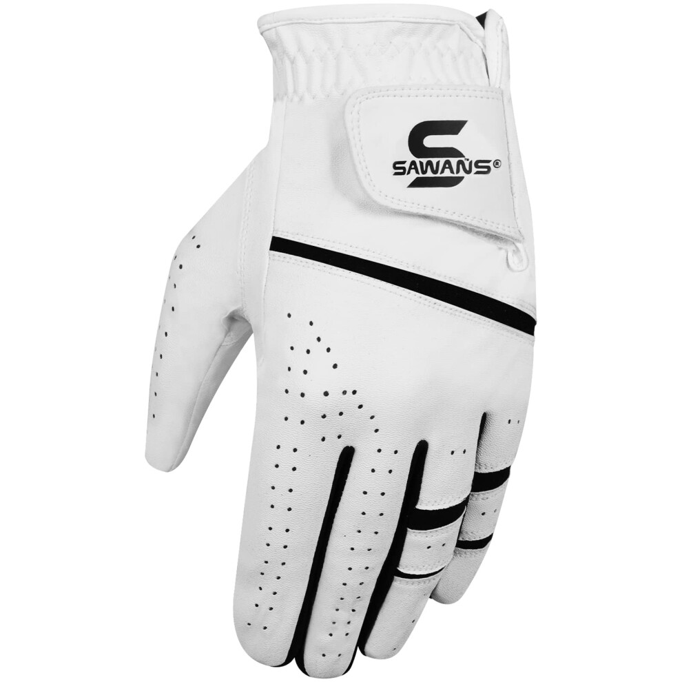 Photos - Golf SAWANS  Glove Men's Durable Premium Leather Left Hand Right All Weather Grip er Gloves Non Slip Flexible ing (La