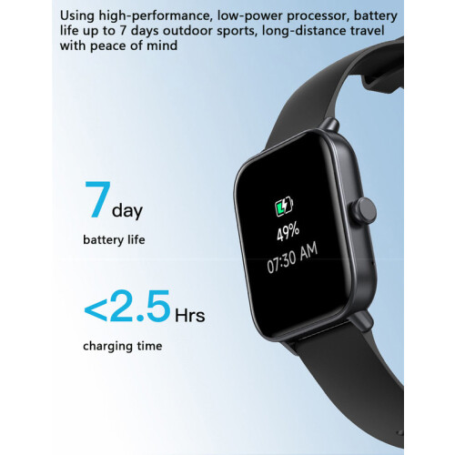 Smart watch, 1.8 inches, multiple function options, suitable for iOS and Android, Black 1