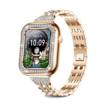 Chronus Smartwatch 1.57'' Women Bluetooth Call  with Female Function Sleep IP67 Waterproof Gold