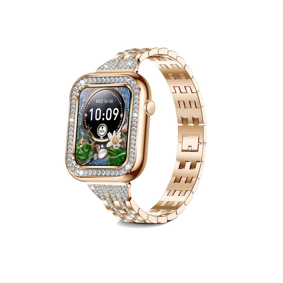 Chronus Smartwatch 1.57'' Women Bluetooth Call With Female Function Sleep Ip67 Waterproof Gold