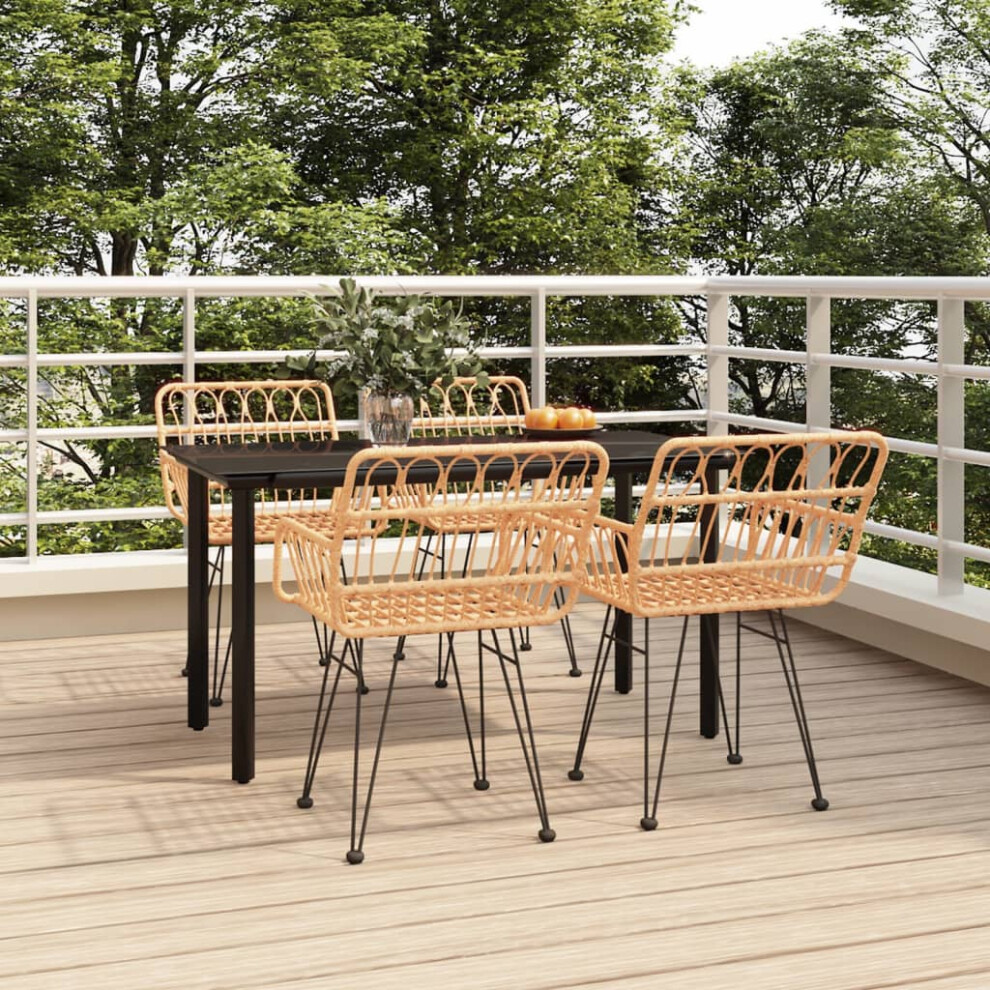 Vidaxl 5 Piece Garden Dining Set Poly Rattan