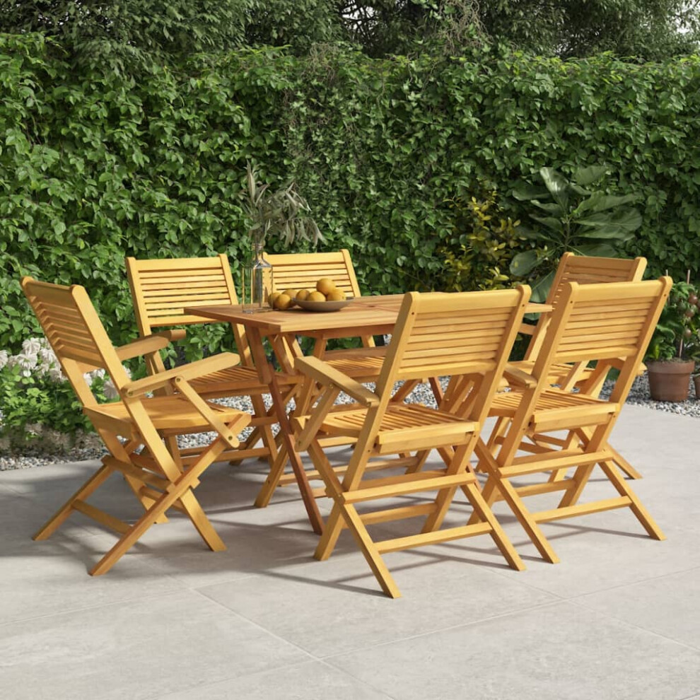 Vidaxl Folding Garden Chairs 6 Pcs 55X62x90 Cm Solid Wood Teak