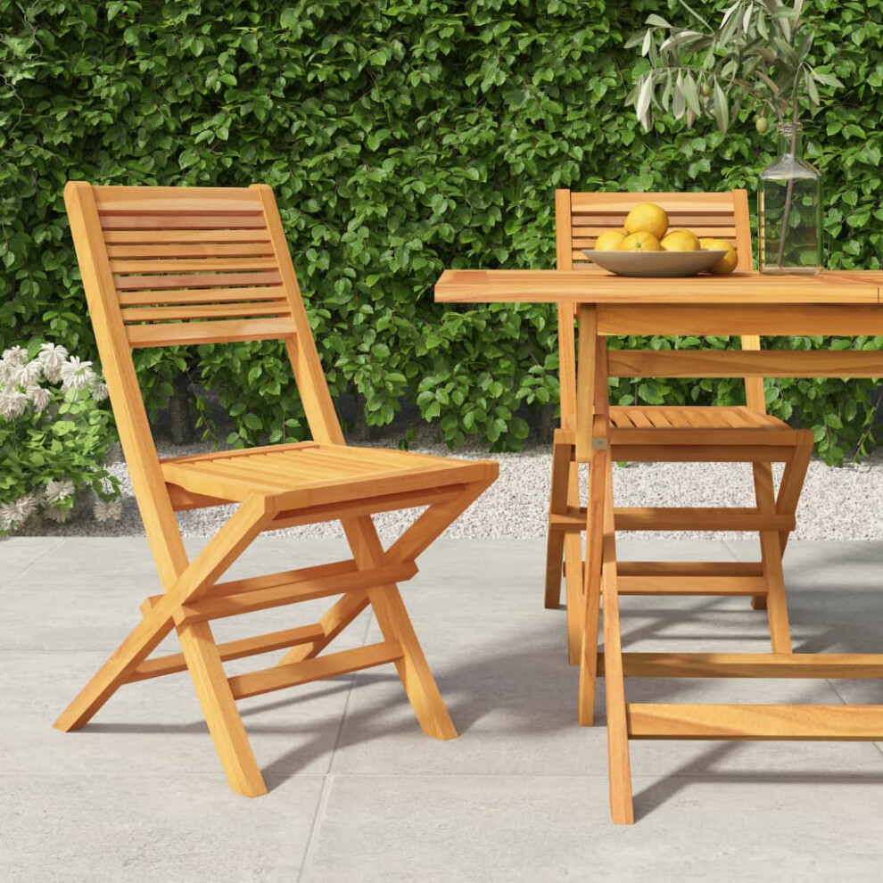 Vidaxl Folding Garden Chairs 2 Pcs 47X62x90 Cm Solid Wood Teak