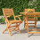 VidaXL vidaXL Folding Garden Chairs 2 pcs 55x62x90 cm Solid Wood Teak 1