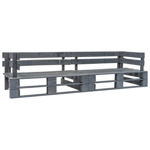 VidaXL vidaXL Garten-Palettensofa 2-Sitzer Grau Holz