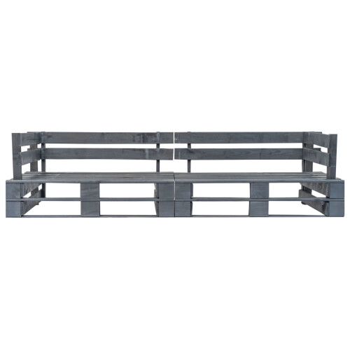 VidaXL vidaXL Garten-Palettensofa 2-Sitzer Grau Holz 1