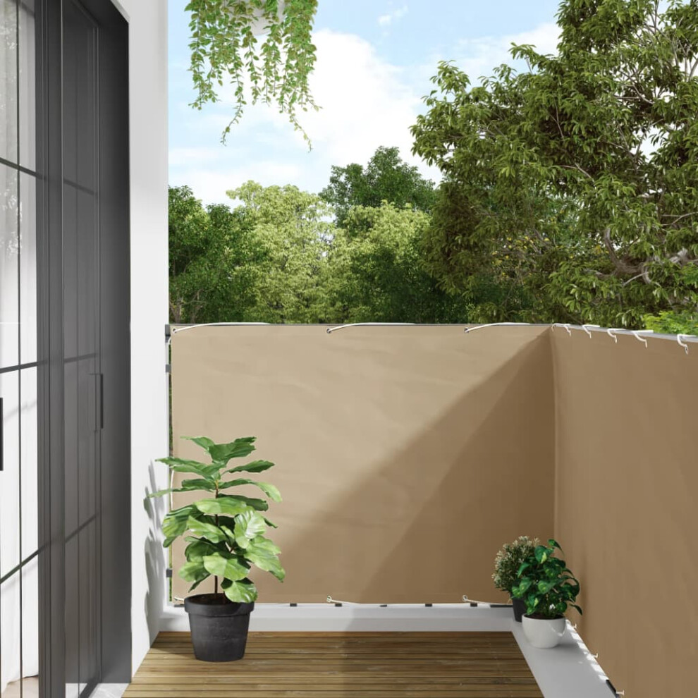 Vidaxl Balcony Screen Beige 120X600 Cm Oxford Fabric