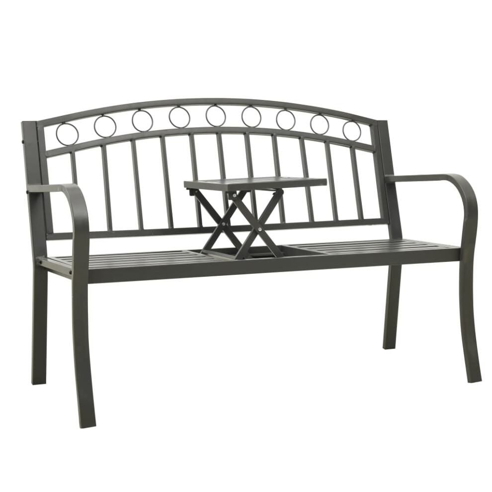 vidaXL Garden Bench with Table Grey 120 cm Steel-image-OPC-PG5SNMS-NEW