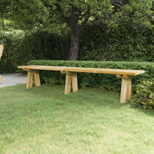 vidaXL Gartenbank 220 cm Massivholz Kiefer Imprägniert