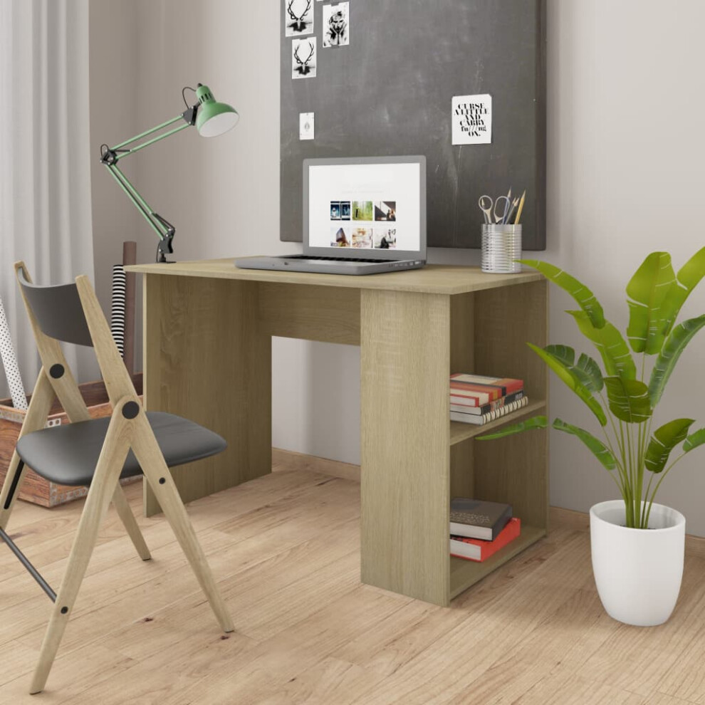 Vidaxl Desk Sonoma Oak 110X60x73 Cm Engineered Wood