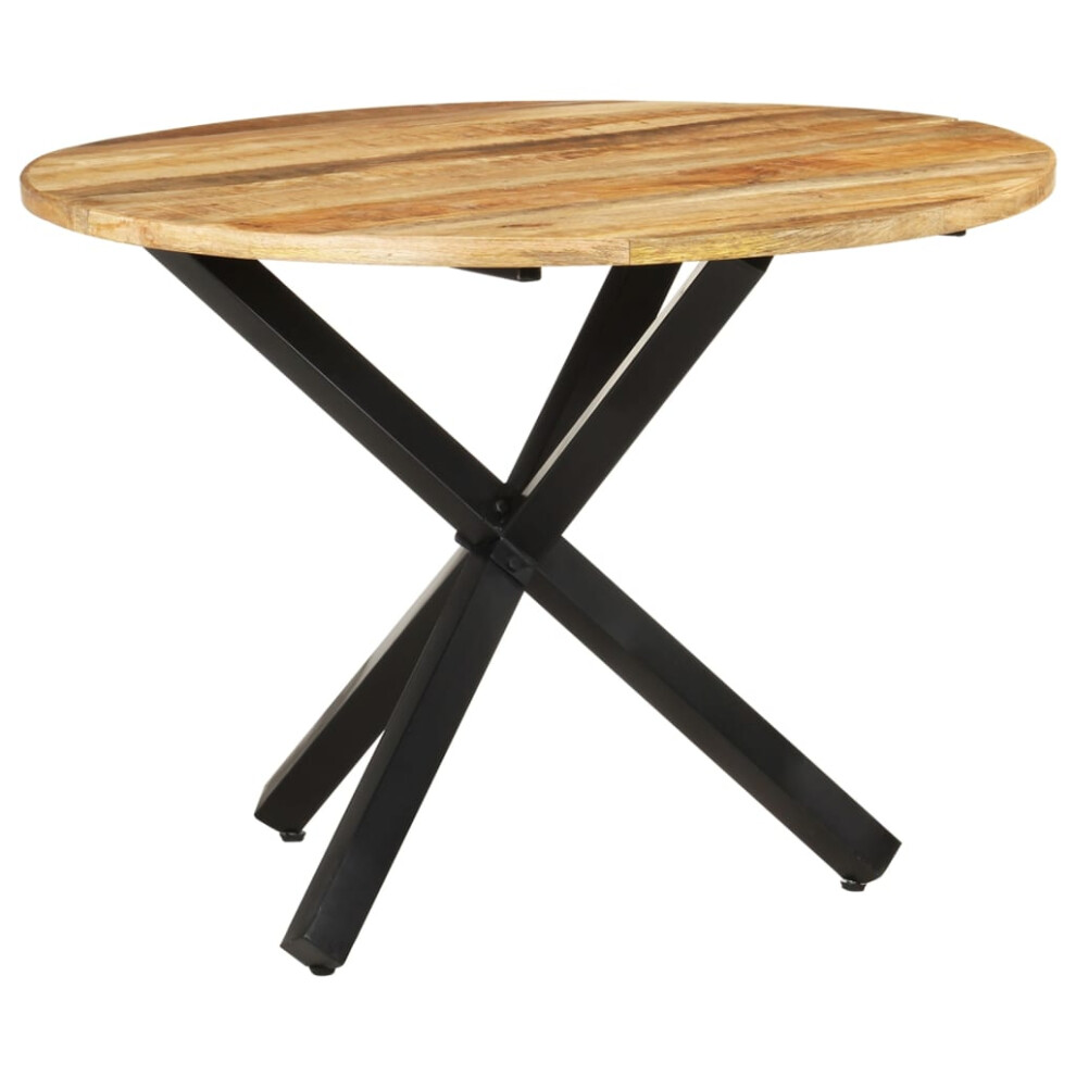 Vidaxl Dining Table Round 100X100x75 Cm Rough Mango Wood