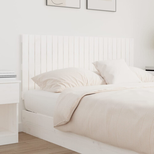 VidaXL vidaXL Wall Headboard White 140x3x60 cm Solid Wood Pine 2