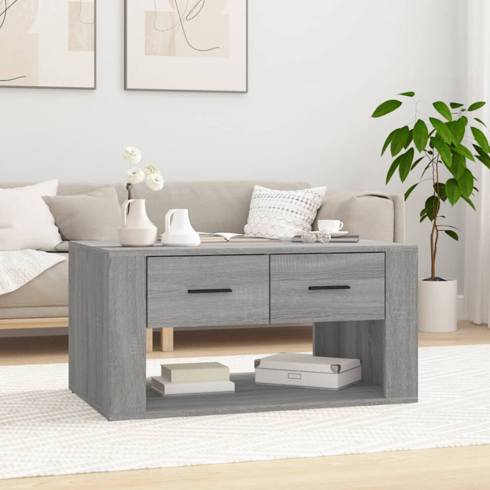 Vidaxl Coffee Table Grey Sonoma 80X50x40 Cm Engineered Wood Brown,Grey