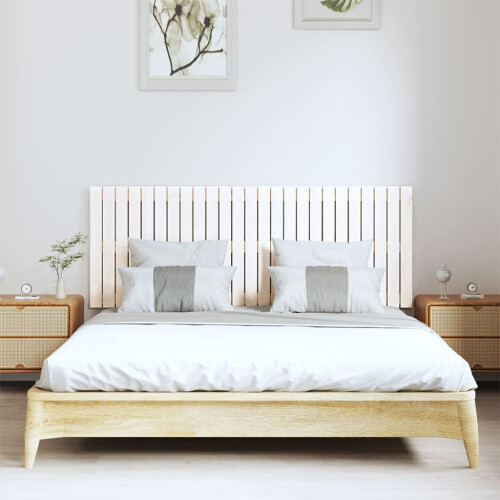 VidaXL vidaXL Wall Headboard White 159.5x3x60 cm Solid Wood Pine 2