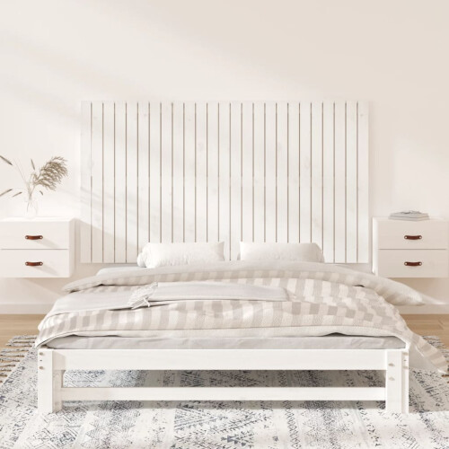 VidaXL vidaXL Wall Headboard White 159.5x3x90 cm Solid Wood Pine 2