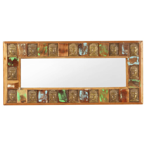 VidaXL vidaXL Mirror with Buddha Cladding 110x50 cm Solid Reclaimed Wood 1