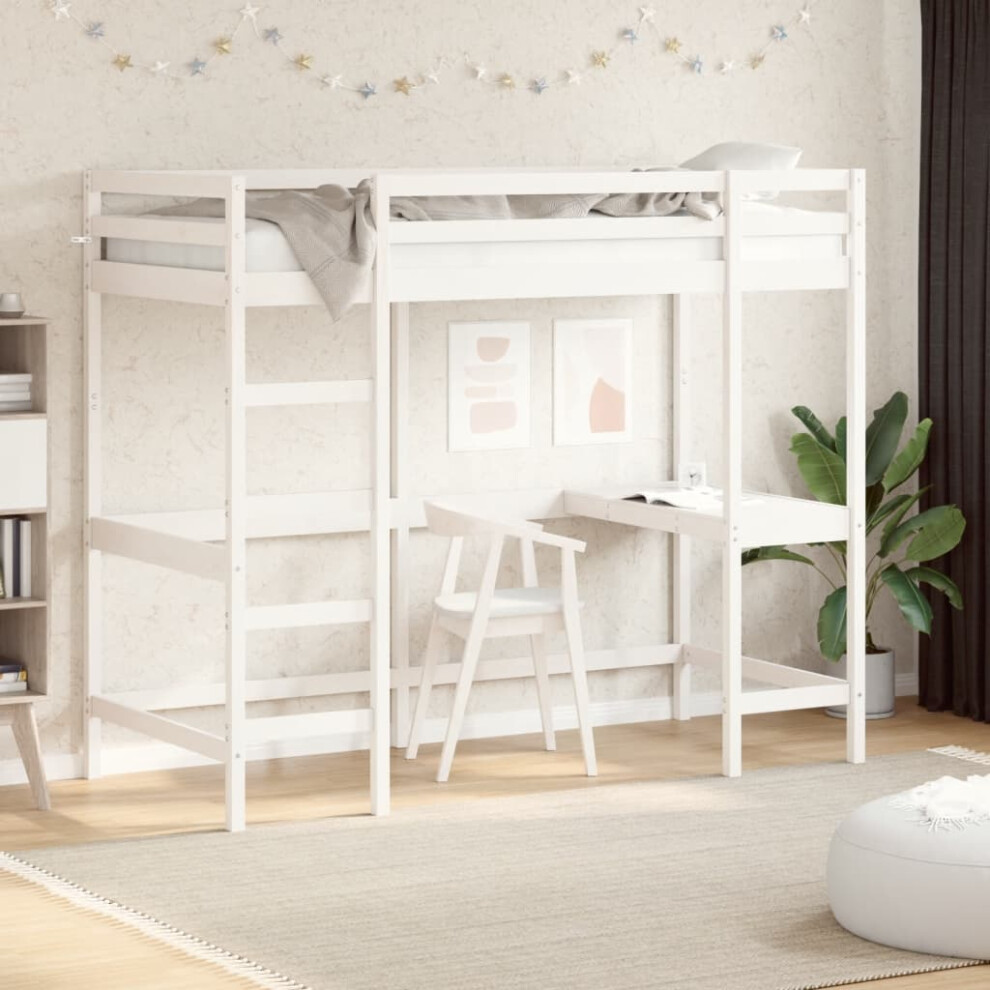 Vidaxl Loft Bed Without Mattress White 90X200 Cm Solid Wood Pine