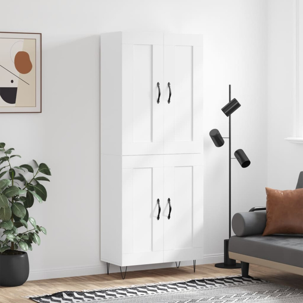 Vidaxl Highboard 69.5X34x180 Cm Engineered Wood White